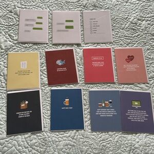 Set of 11 brand new cards, classy cards
All cards are blank inside others avail